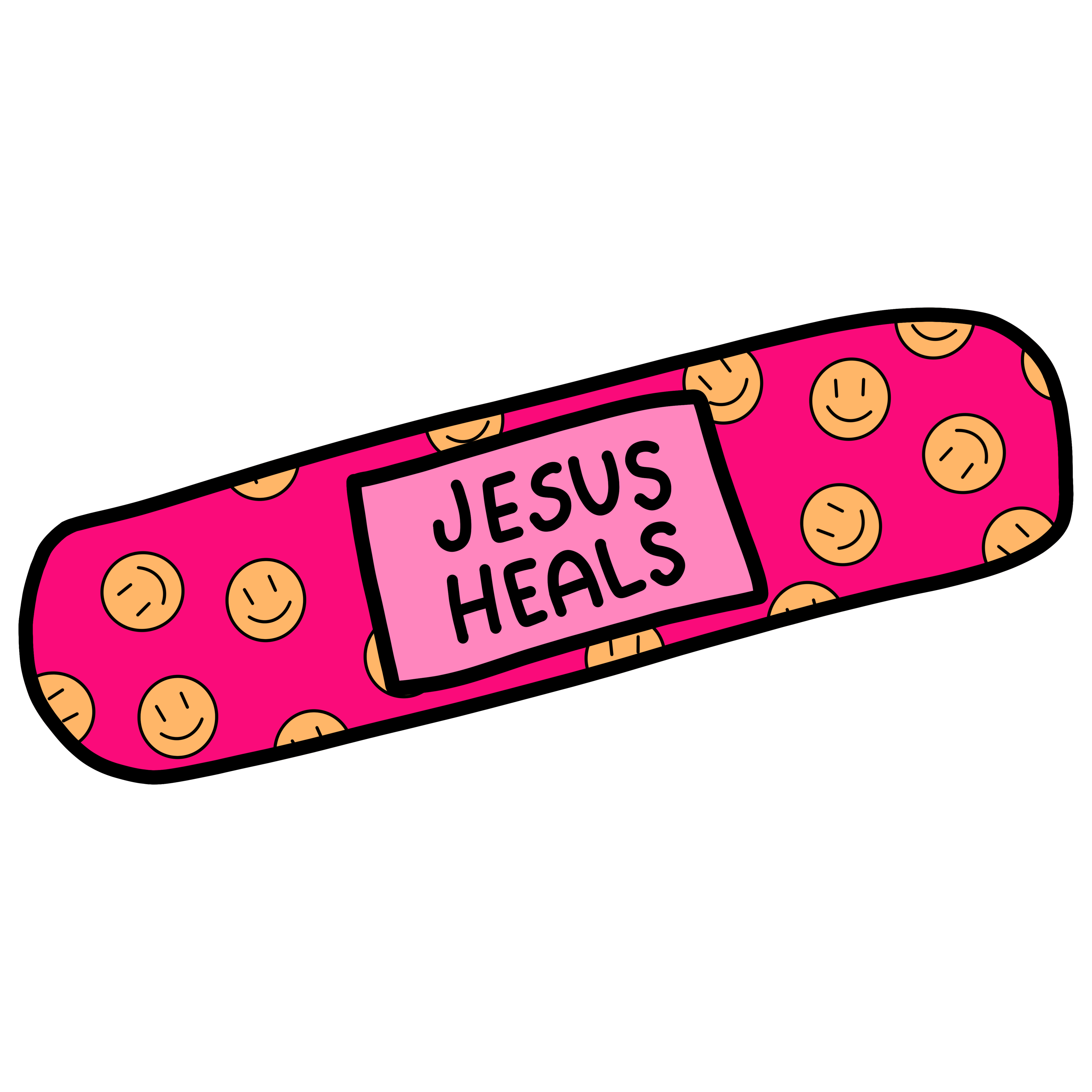 Jesus Heals bandaid Waterproof Stickers (2-3 Inch)